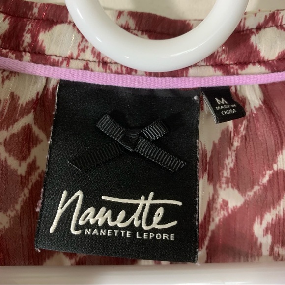 Nanette Lapore Ikat Print Sheer Fringed Top - Picture 9 of 12